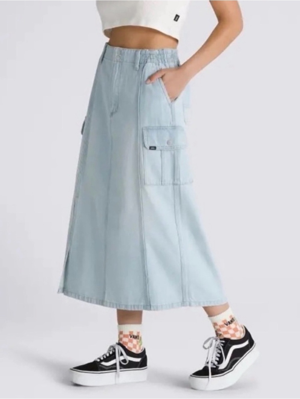 Vans Light Blue Cargo Maxi Skirt